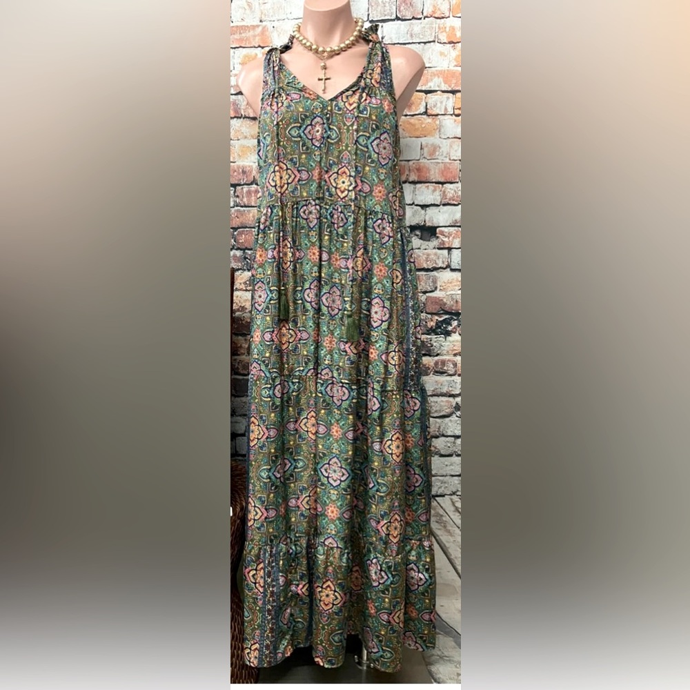 Anthropologie Paani | Printed Tier Boho Maxi